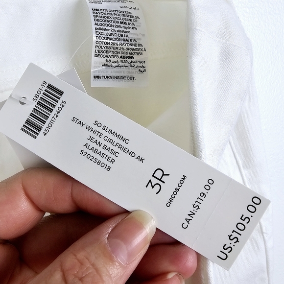 Chico's #570258018 So Slimming White Girlfriend Ankle Jeans NWT - Picture 6 of 16